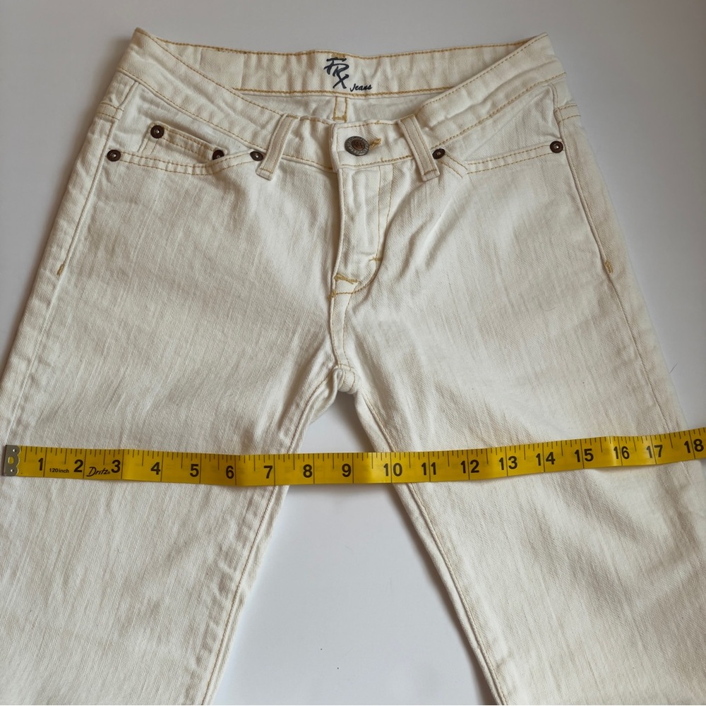 Y2K DEADSTOCK Future Prescription FRx Low-Rise Bootcut Jeans Sz 3 NWOT Cream - Picture 8 of 16